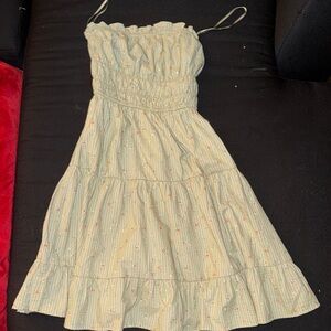 Aeropostale Strapless Dress in Cream with Floral Pattern